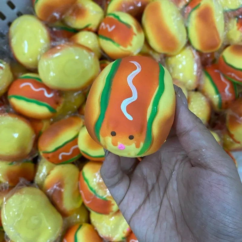 Handmade Ball Squishy Crunchy Pig Hot Dog Sausage Stress Ball Squishy Squeeze ASMR Sensory ADHD Anti Stress Relief Fidget Toys