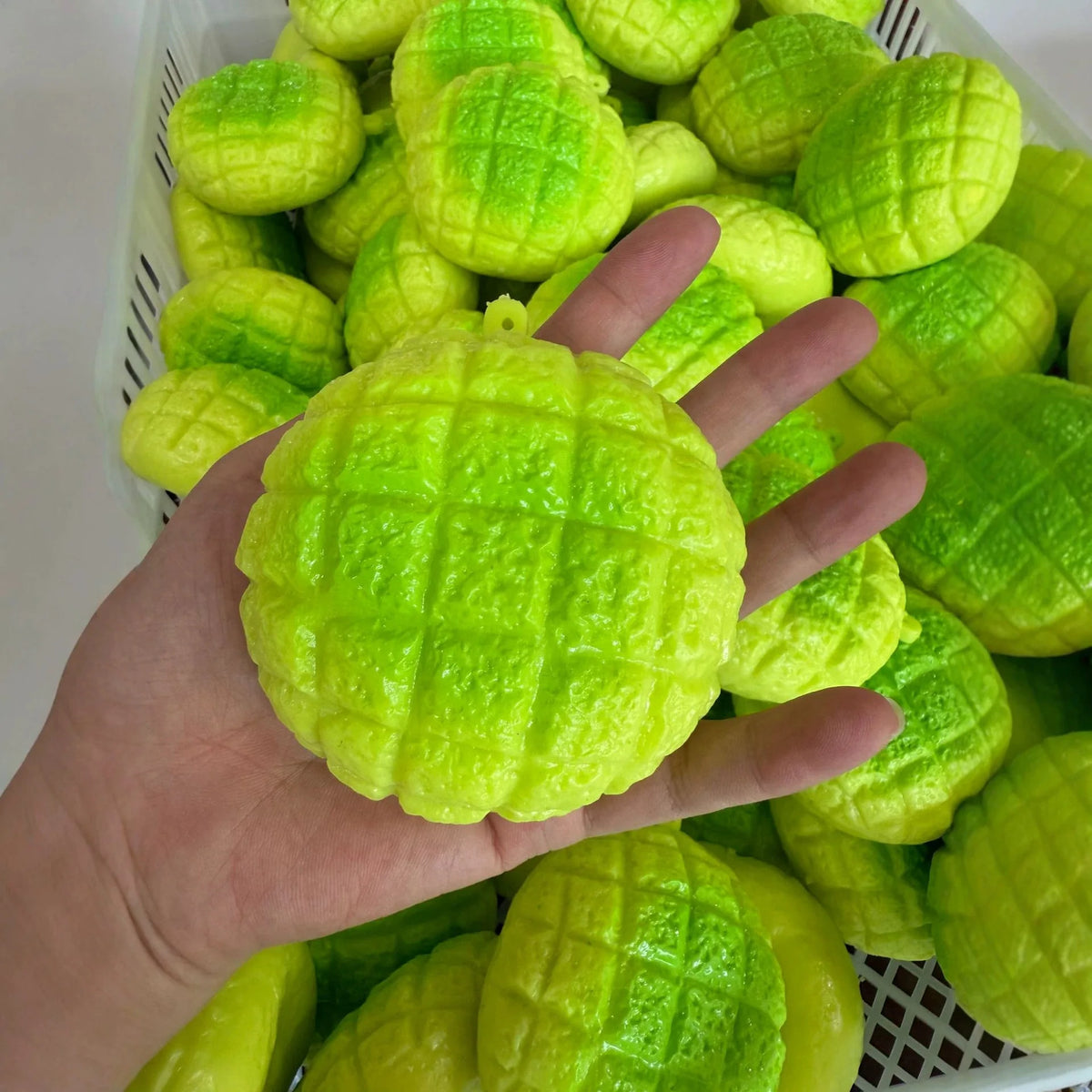 Green Pineapple Bun Stress Ball Toast Squishy Toy Moldable Slow Rebound Squeeze Ball ASMR Sensory Anti Stress Fidget Squeeze Toy