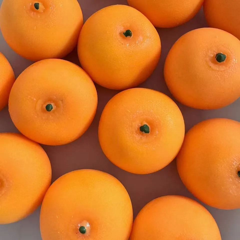 Simulated Orange Stress Ball Squishy Squeeze Ball DIY Handmade ASMR Sensory ADHD Anti Stress Relief Fidget Toys with Crisp Sound