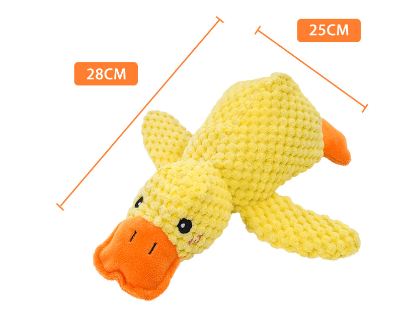 Squeaky Duck Dog & Cat Toy – Calming Plush Chew Toy for Pets