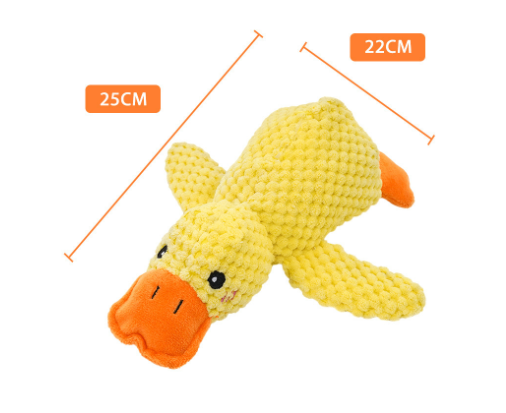 Squeaky Duck Dog & Cat Toy – Calming Plush Chew Toy for Pets
