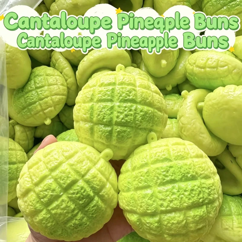 Green Pineapple Bun Stress Ball Toast Squishy Toy Moldable Slow Rebound Squeeze Ball ASMR Sensory Anti Stress Fidget Squeeze Toy
