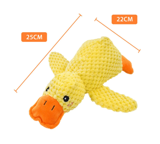 Squeaky Duck Dog & Cat Toy – Calming Plush Chew Toy for Pets