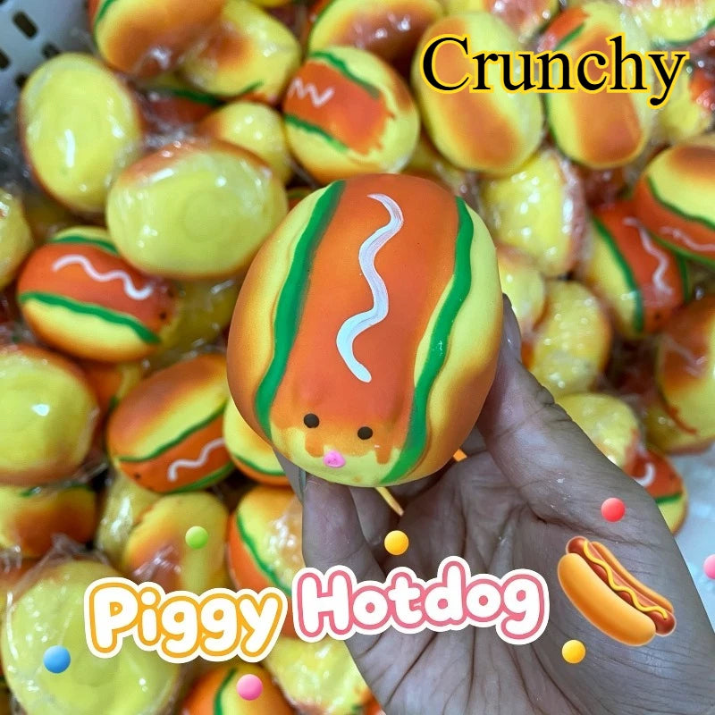 Handmade Ball Squishy Crunchy Pig Hot Dog Sausage Stress Ball Squishy Squeeze ASMR Sensory ADHD Anti Stress Relief Fidget Toys