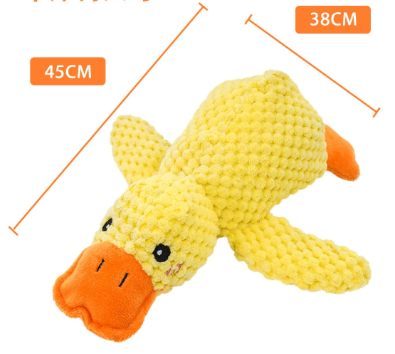 Squeaky Duck Dog & Cat Toy – Calming Plush Chew Toy for Pets