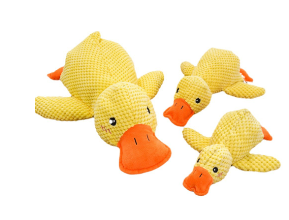 Squeaky Duck Dog & Cat Toy – Calming Plush Chew Toy for Pets