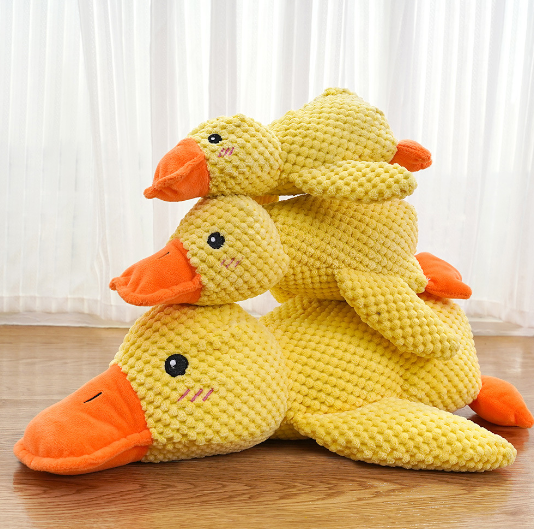 Squeaky Duck Dog & Cat Toy – Calming Plush Chew Toy for Pets