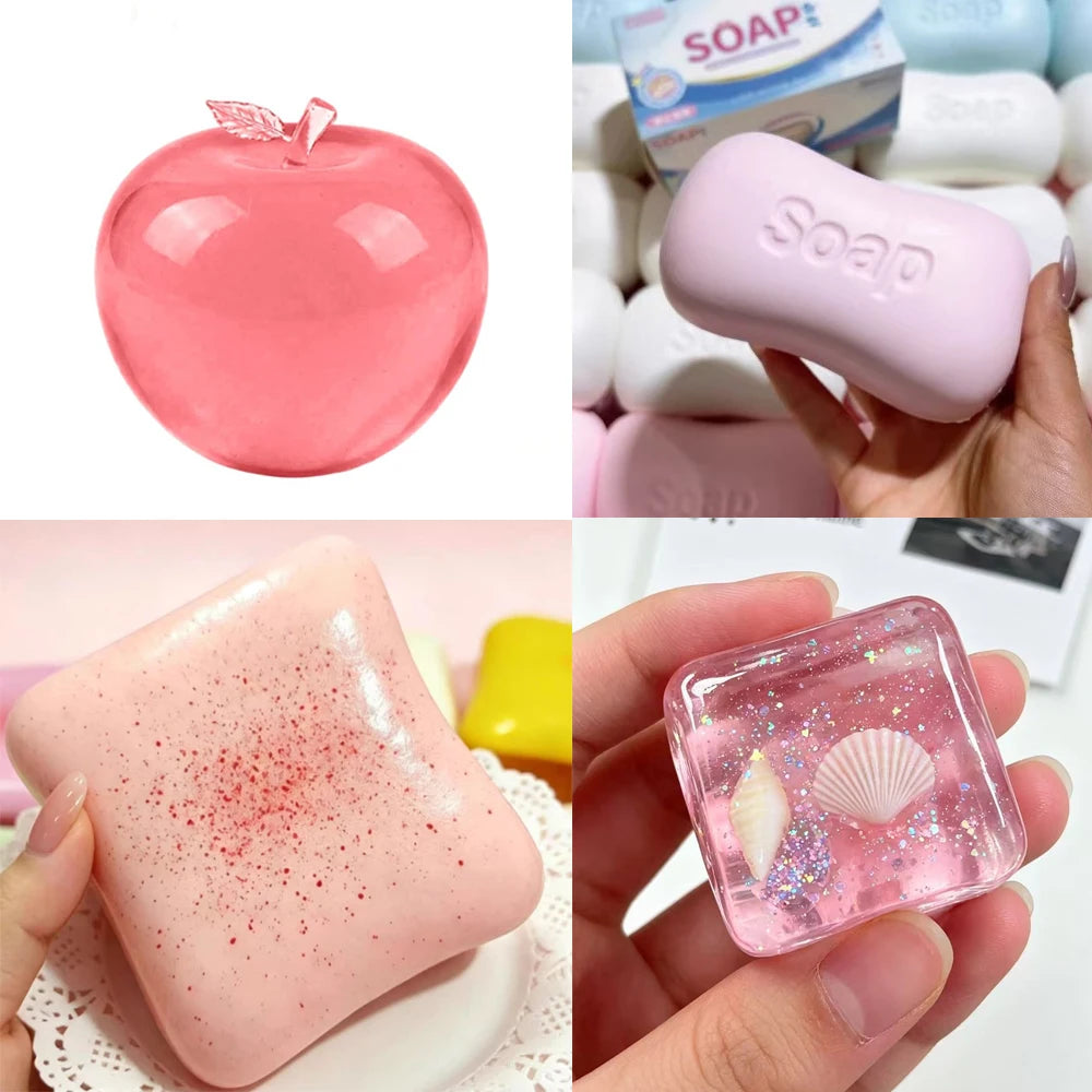 Hot Fruit Stress Ball Crunchy Squeeze Ball Squishy Cheese Peanut Soft Block Feel Fidget Toy ASMR Sensory Anti Stress Ball Adults