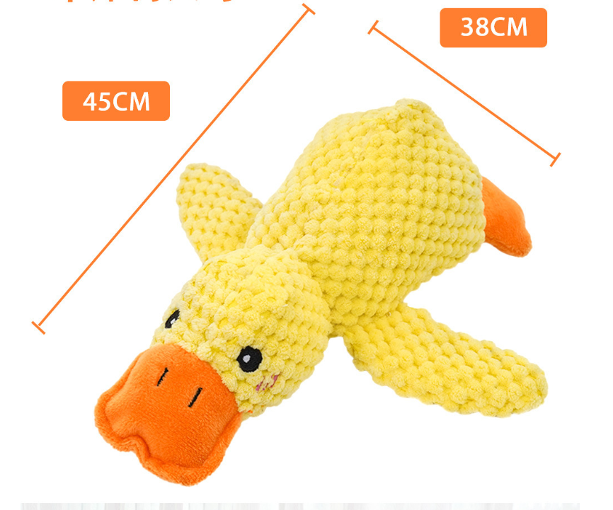 Squeaky Duck Dog & Cat Toy – Calming Plush Chew Toy for Pets