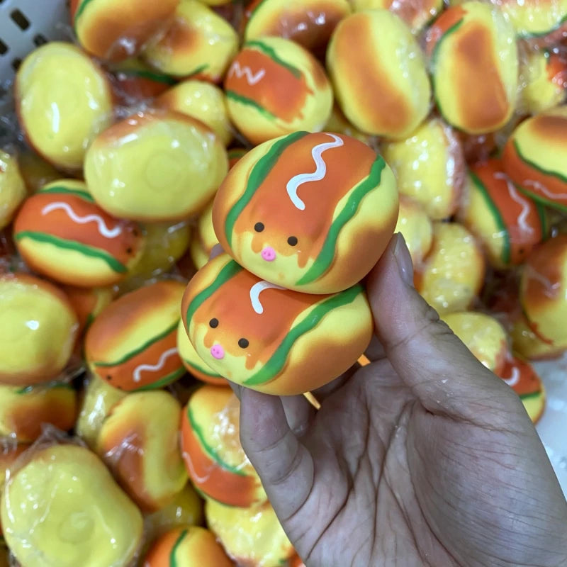 Handmade Ball Squishy Crunchy Pig Hot Dog Sausage Stress Ball Squishy Squeeze ASMR Sensory ADHD Anti Stress Relief Fidget Toys