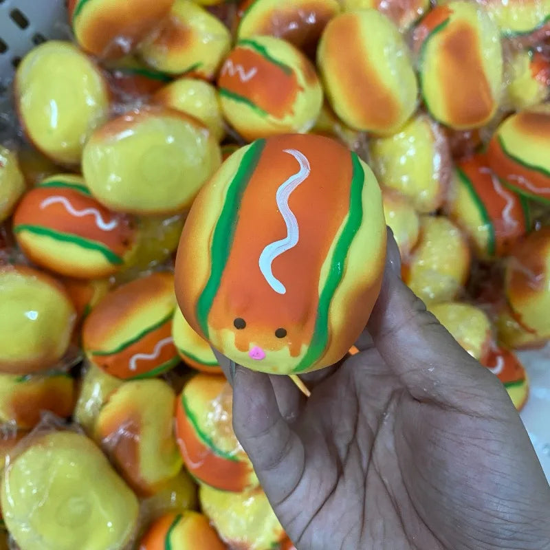 Handmade Ball Squishy Crunchy Pig Hot Dog Sausage Stress Ball Squishy Squeeze ASMR Sensory ADHD Anti Stress Relief Fidget Toys
