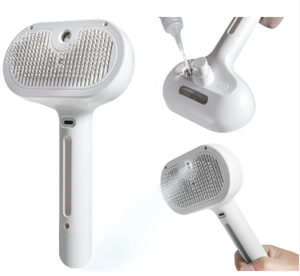 Pet Hair Spray Brush – 2-in-1 Grooming Brush with Built-In Water Sprayer