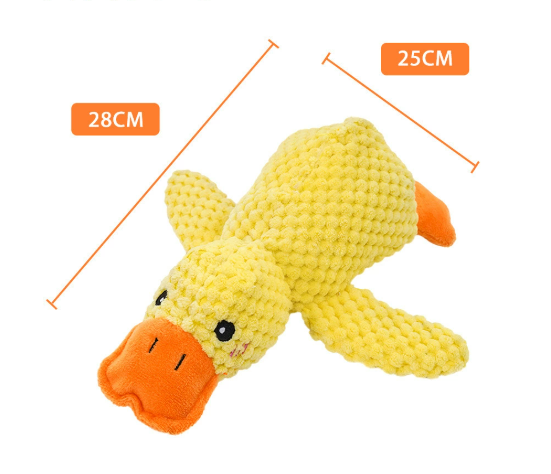 Squeaky Duck Dog & Cat Toy – Calming Plush Chew Toy for Pets