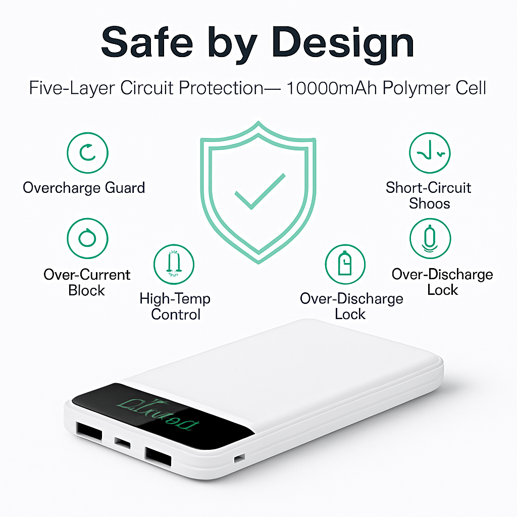 Power Bank Portable Slim Charger Dual USB Output
